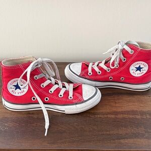 Converse Kids  Chuck Taylor  Red Canvas High-Tops with White Accents